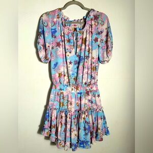 Buddy Love Size Small Cocktail Mini Dress Stars Pink